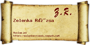 Zelenka Rózsa névjegykártya